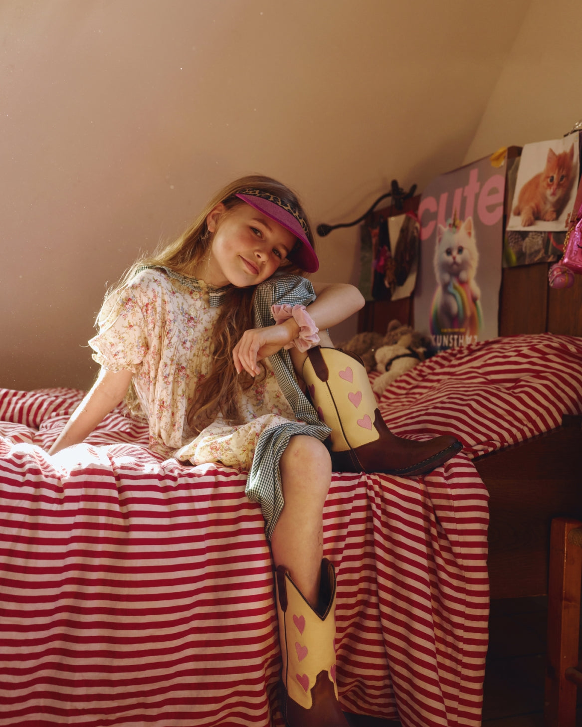 Hearts Creme Brown Kids