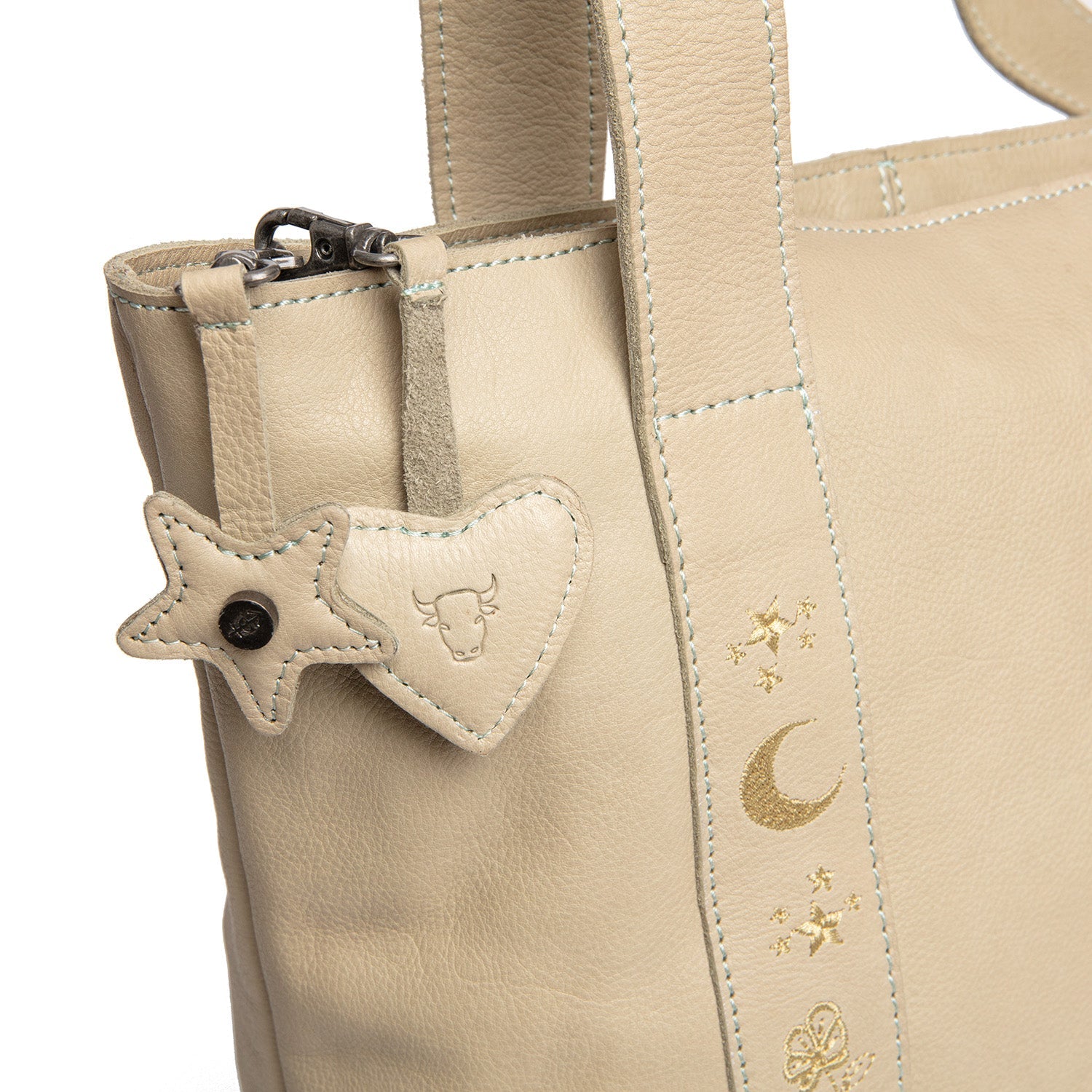 Leather Shopper Ocean Green Heatherly