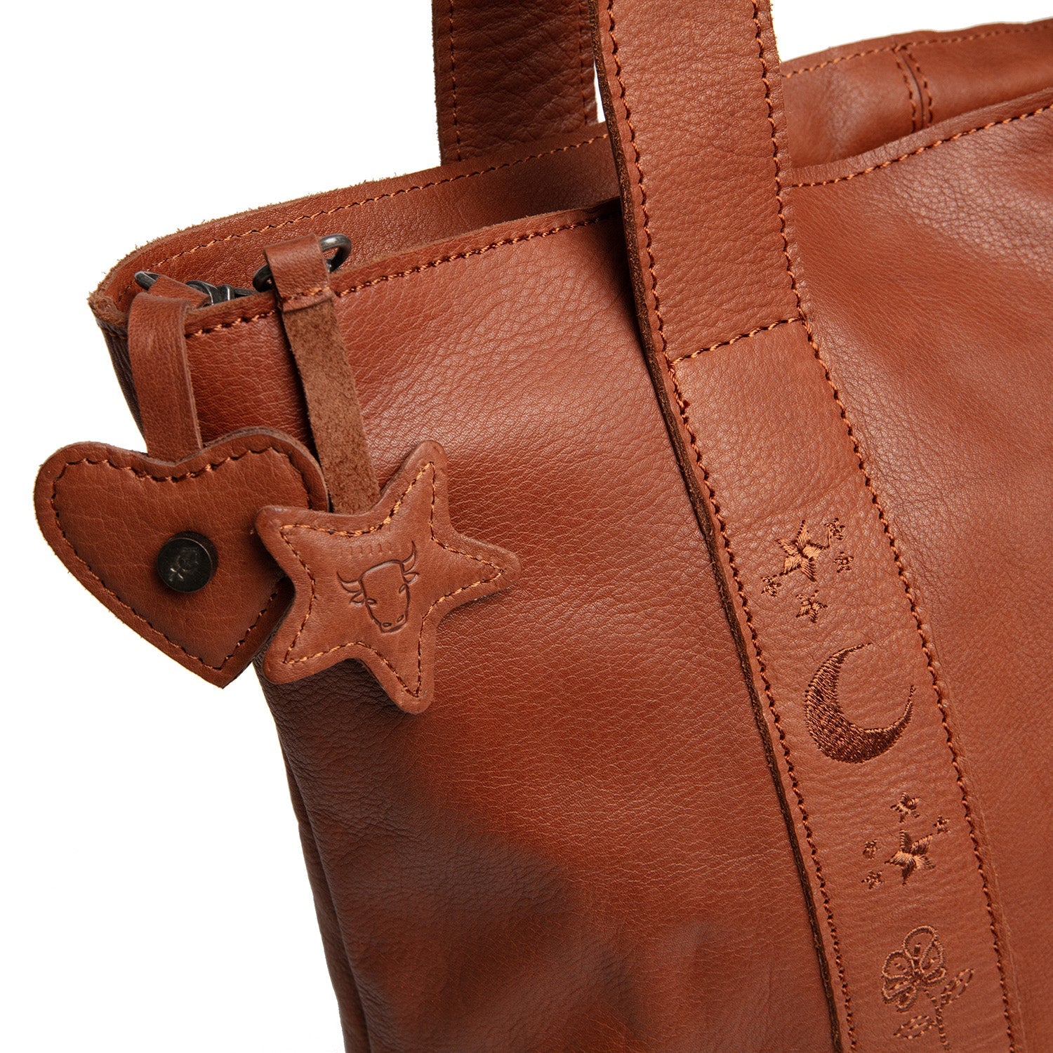Leather Shopper Cognac Heatherly