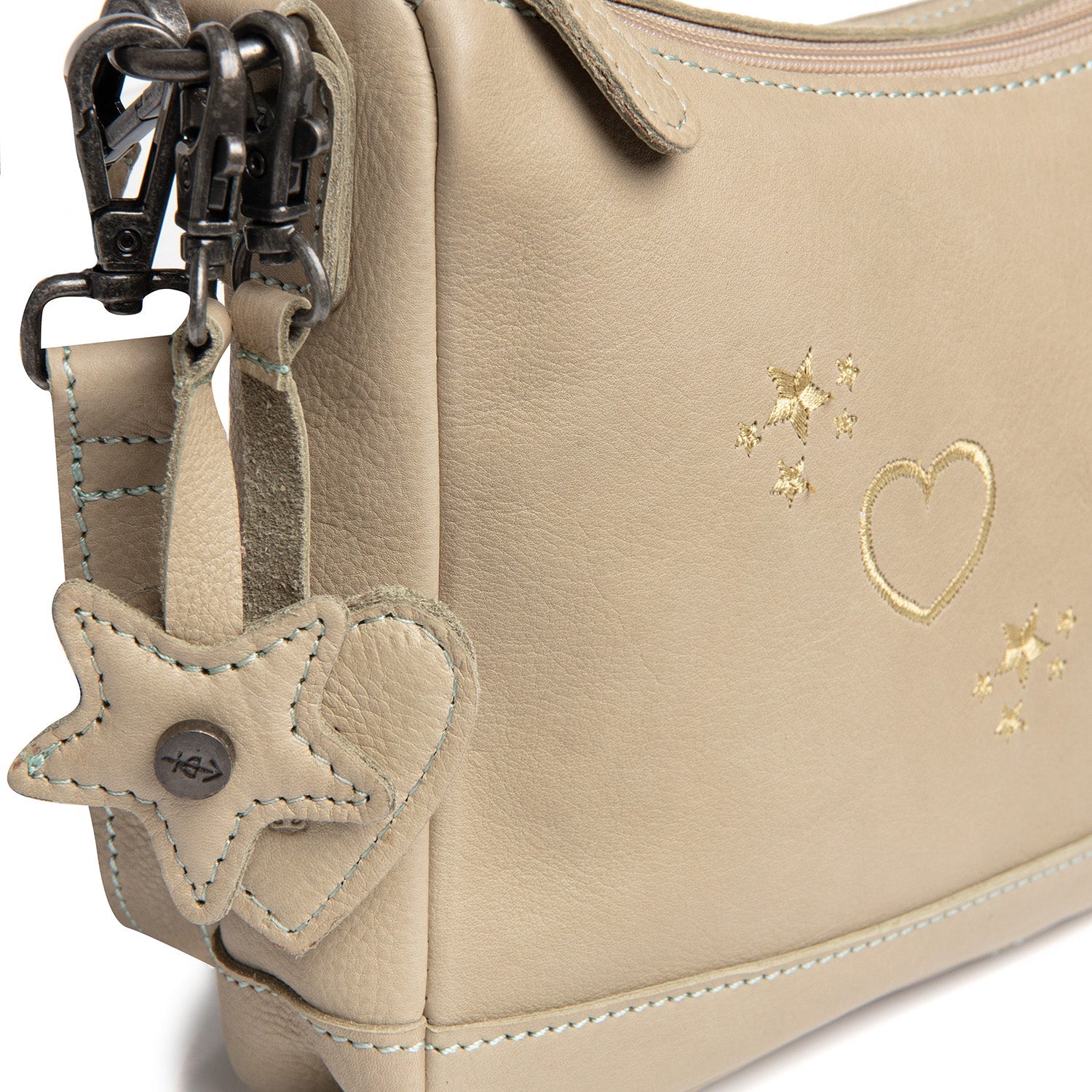 Leather Shoulderbag Ocean Green Clover