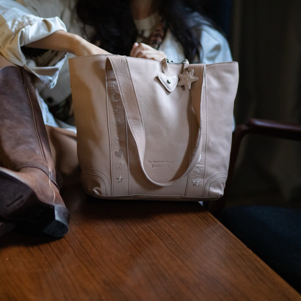 Leather Shopper Beige Heatherly