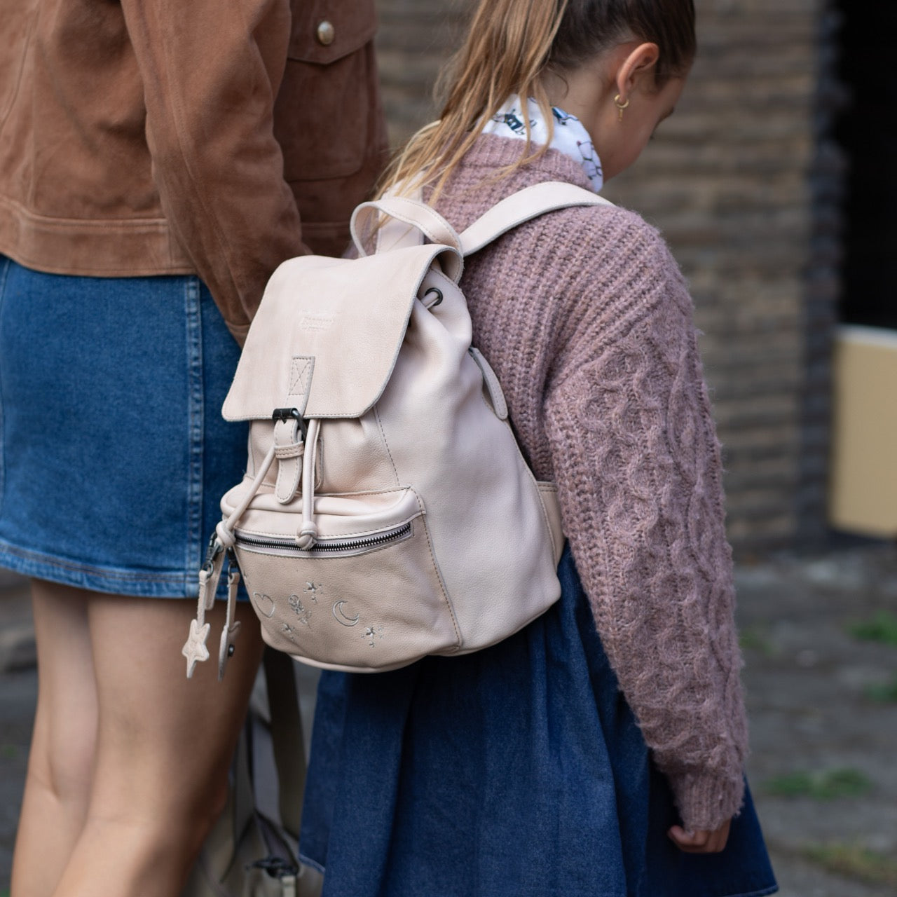 Leather Backpack Beige Westwick