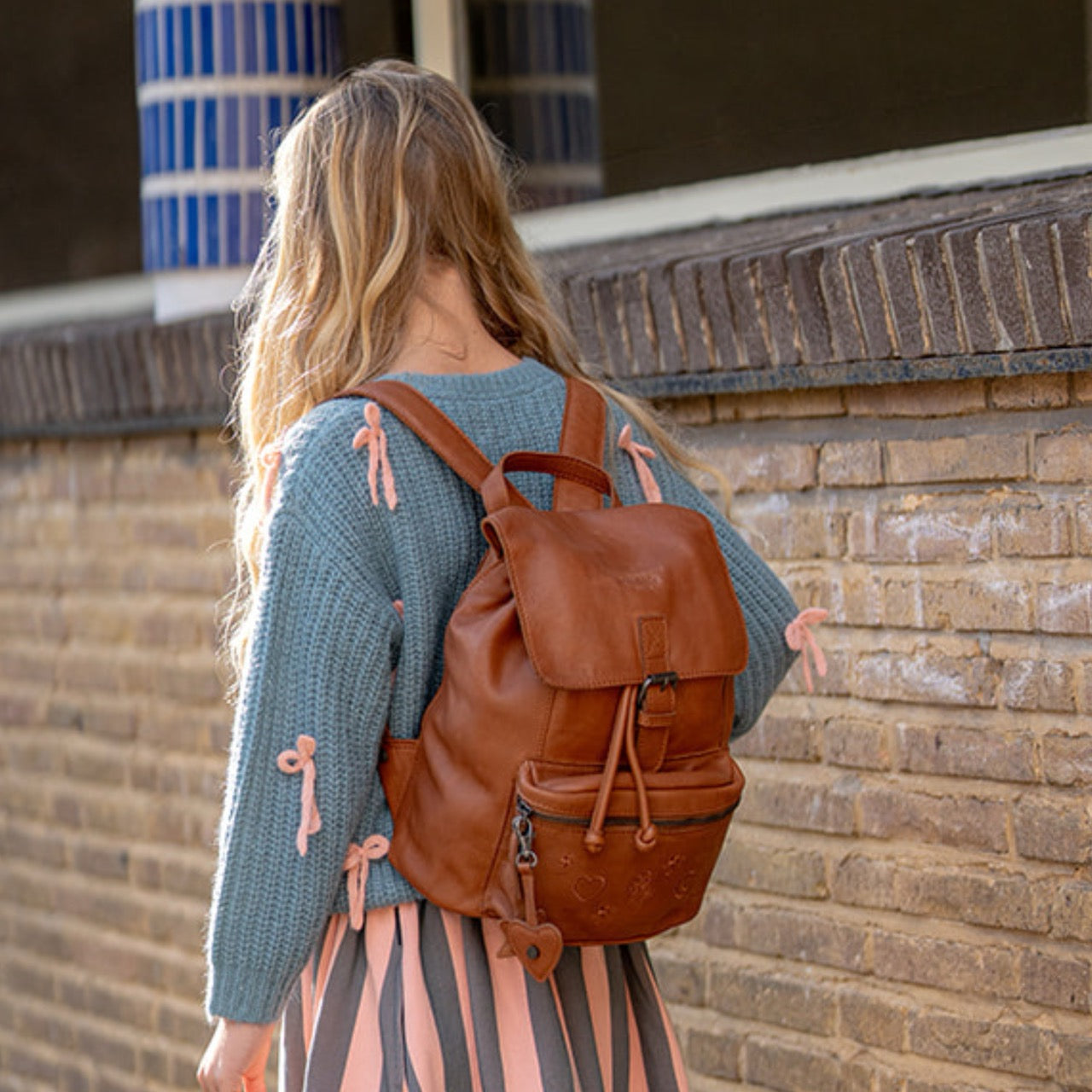Leather Backpack Cognac Westwick